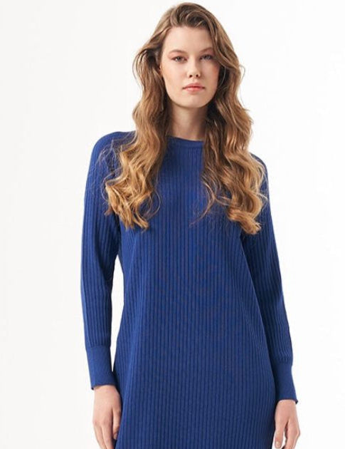 Blossom Collection Nuss Knitwear Fall & Winter Azure Blue Dress