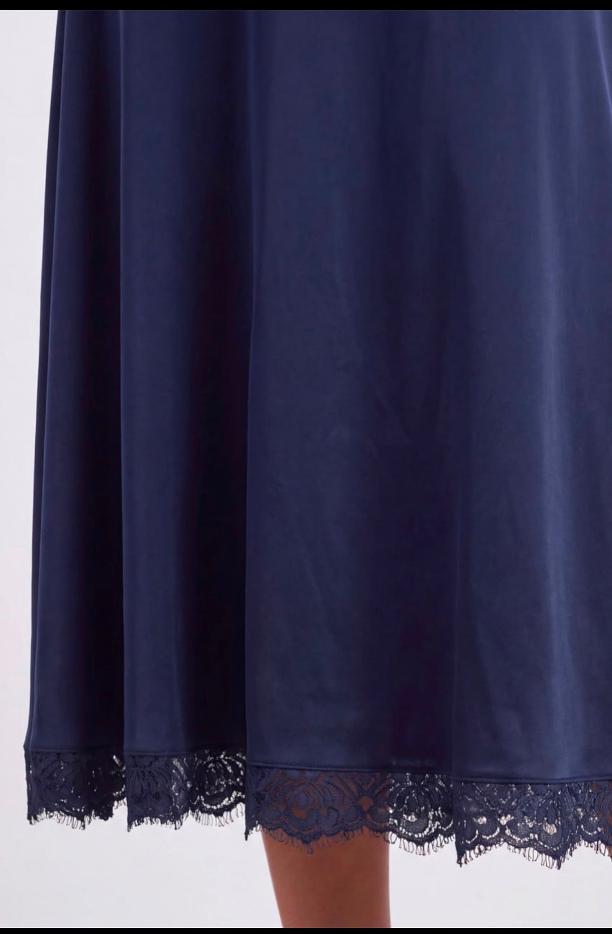 High Waisted Lace Trim Skirt