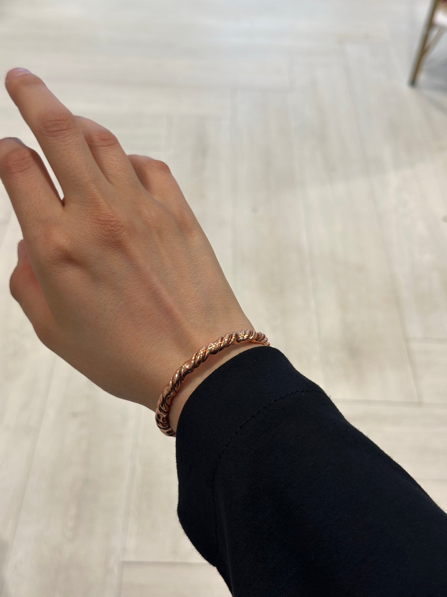 Handmade Copper Bracelet– Adjustable Minimalist Bangle