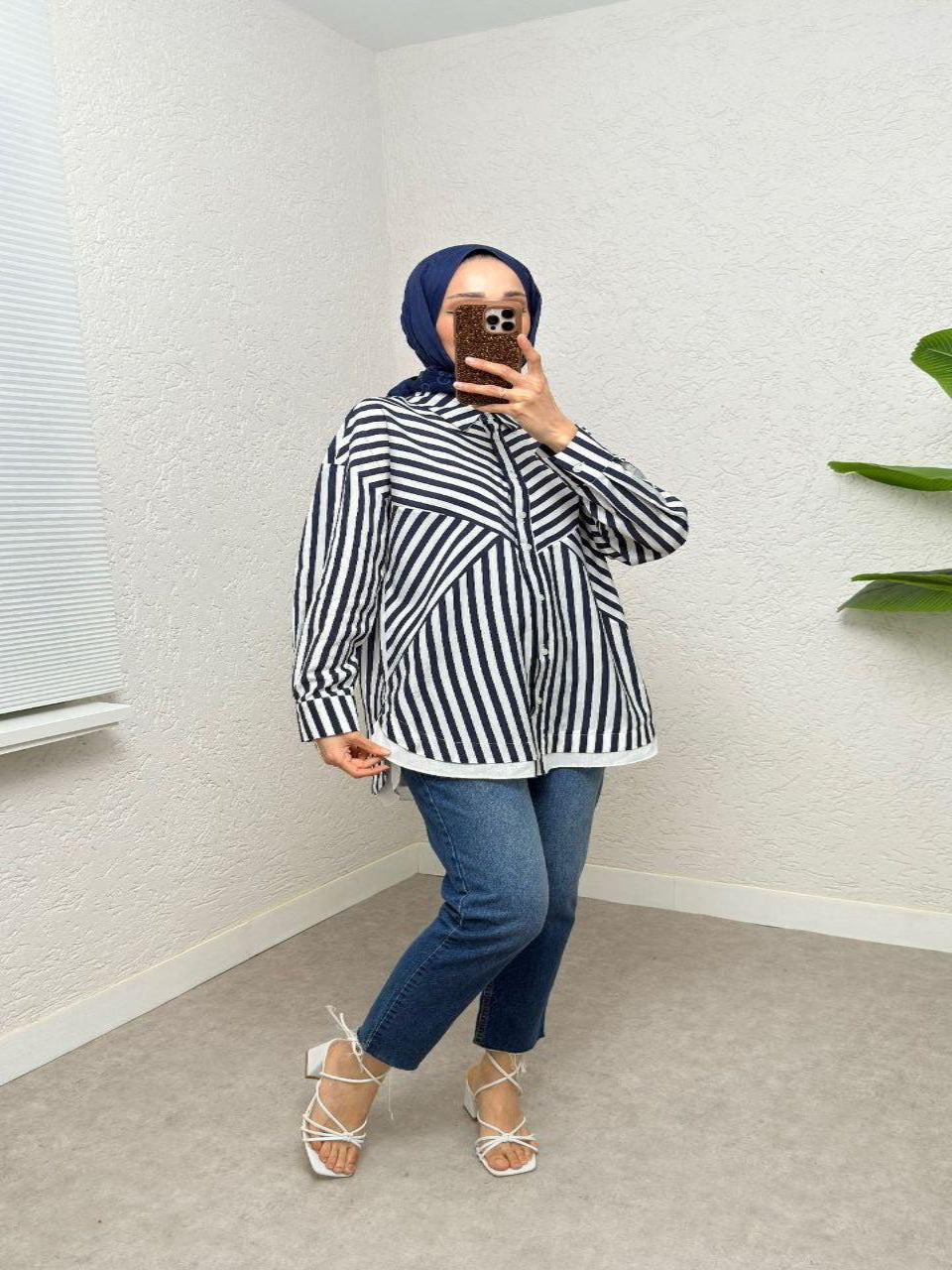 New Collection Navy Blue Striped Shirt