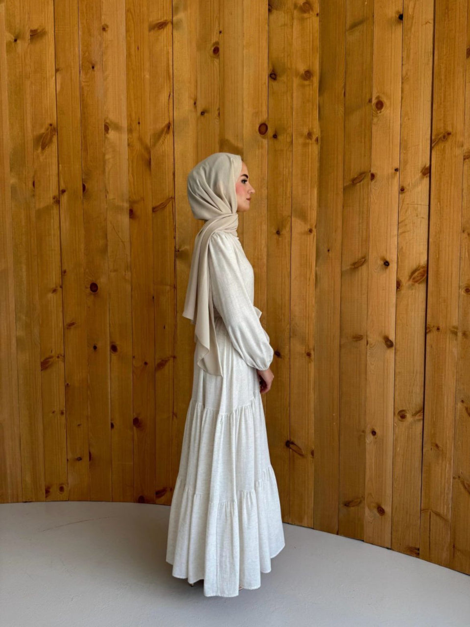 Blossom Elegant Natural Organic Summer Beige Dress