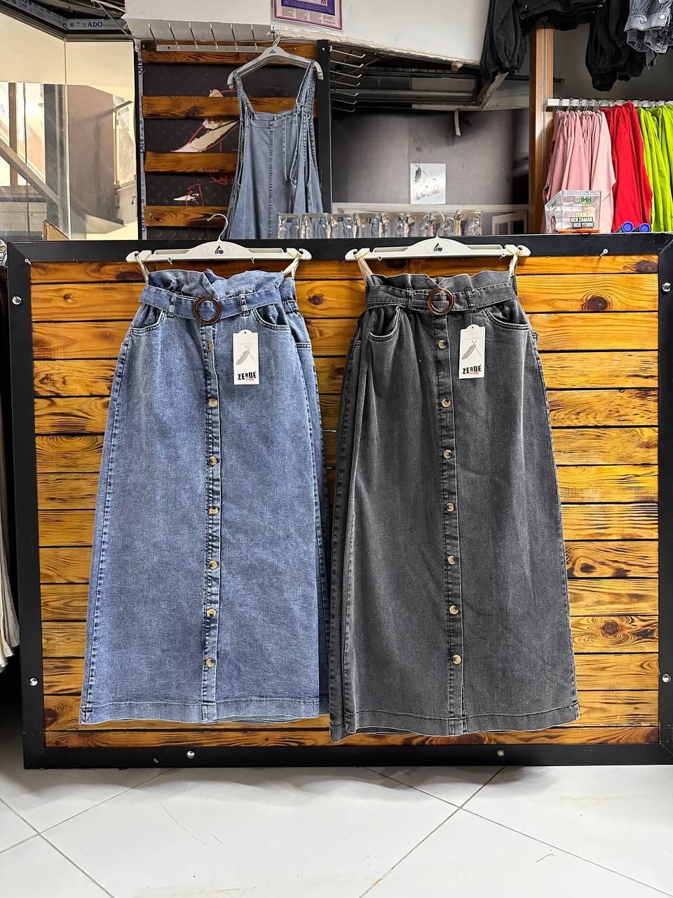 High Waist Denim Pencil Skirt