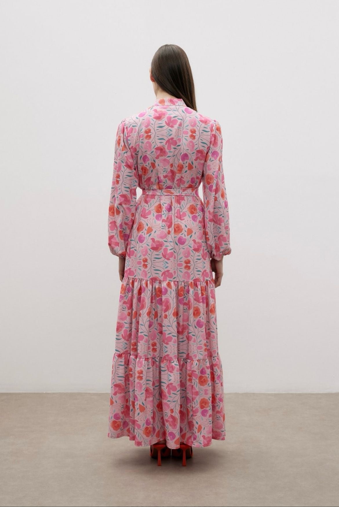 Floral Printed Pink Summer Dress Blossom Collection