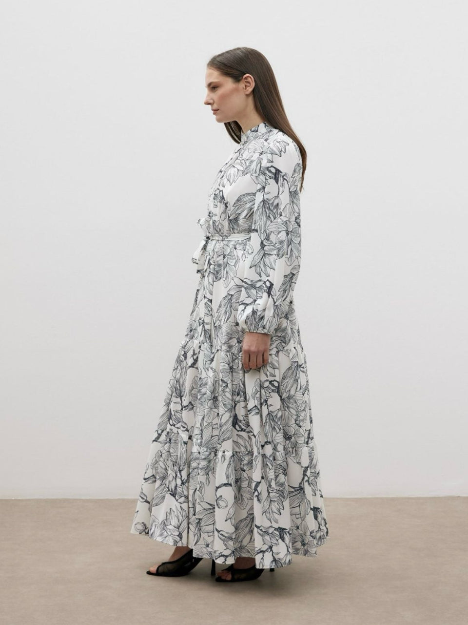 Black Floral Printed Summer Dress Blossom Collection