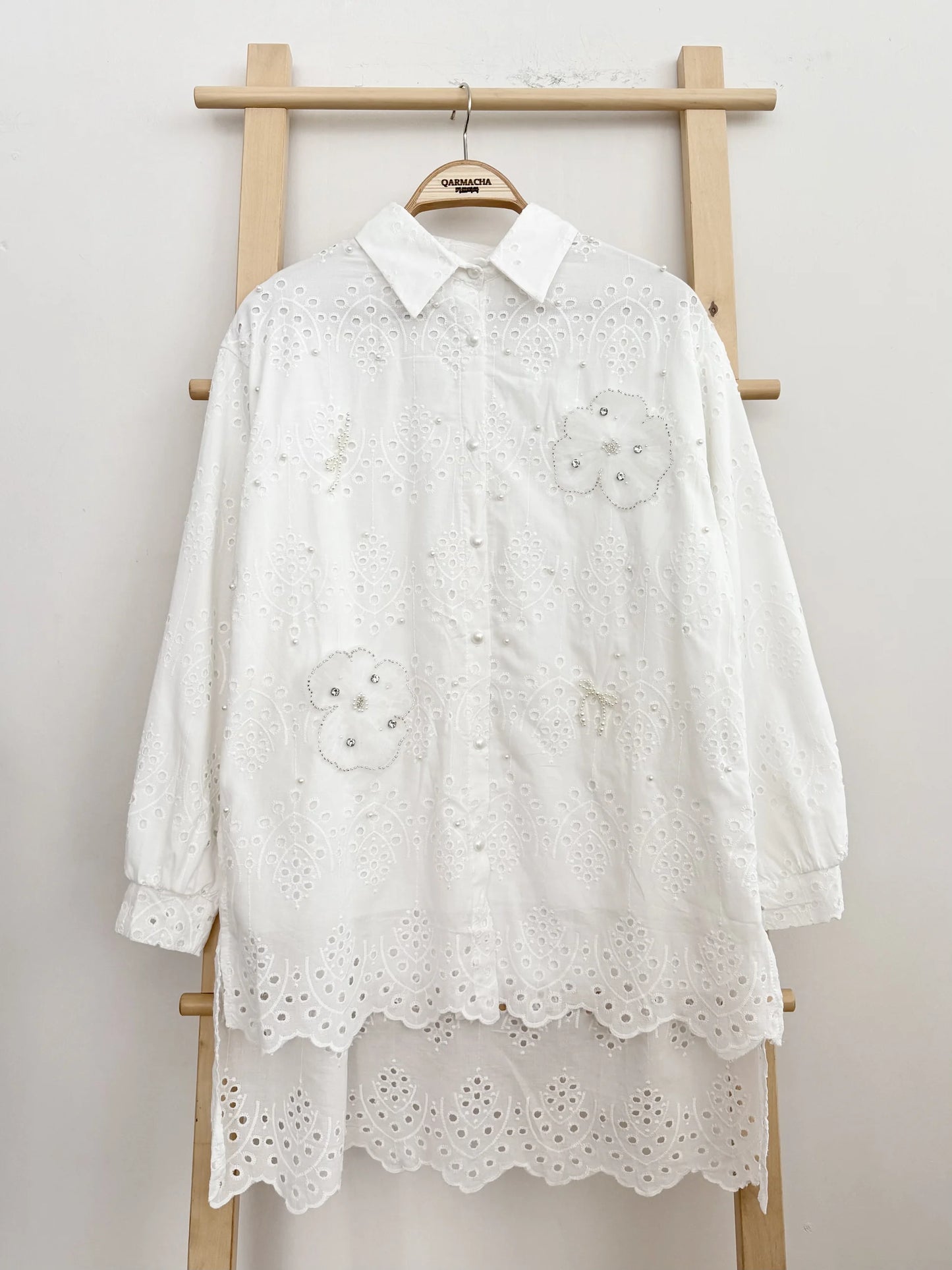 3D Floral Bow Tunic Shirt