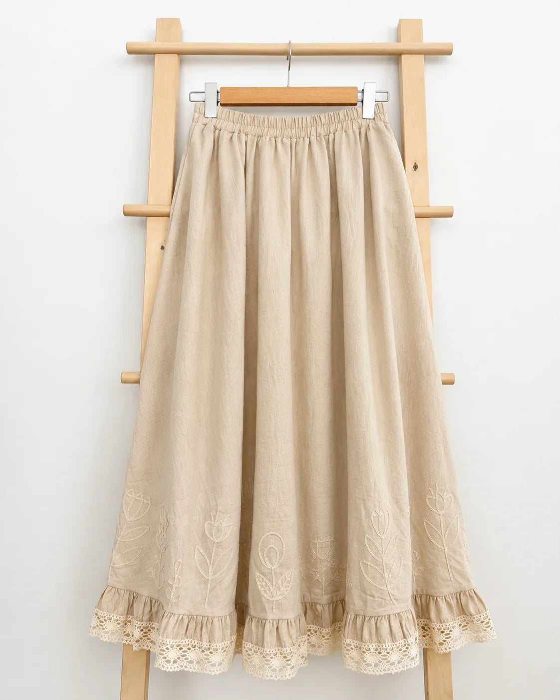 Embroidered Flared Skirt
