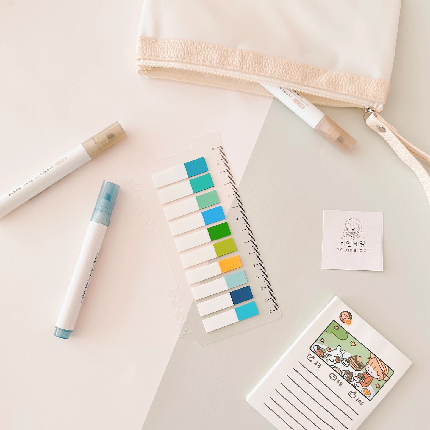 Blue & White Tone 8 Color Index Sticker