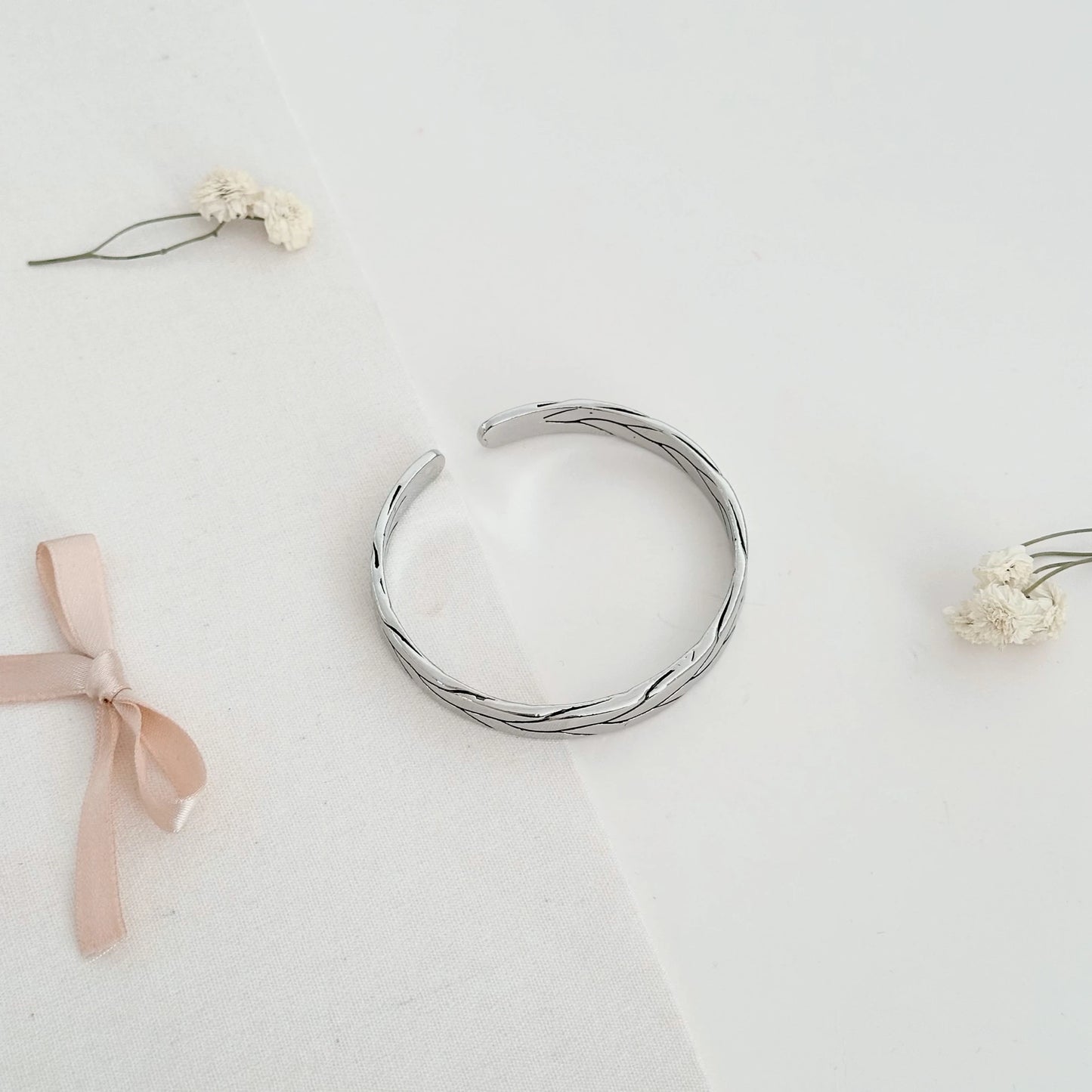 Steel & Silver Mixed Cuff Bracelet