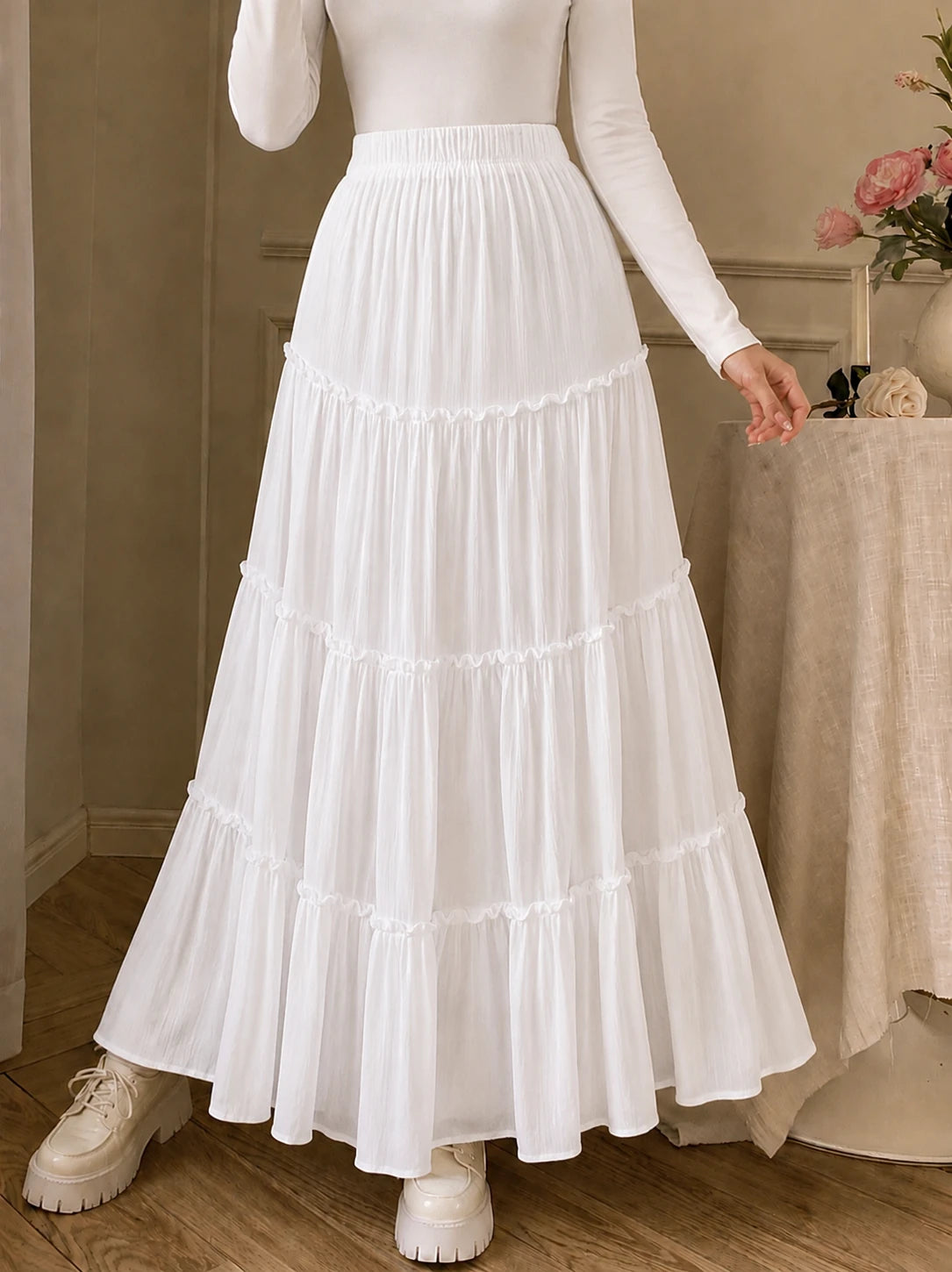 Tiered Cotton Skirt