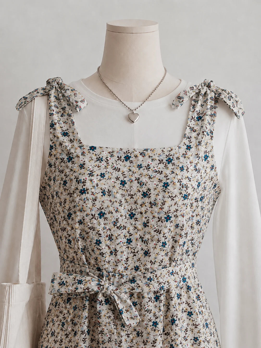 Blue Floral Poplin Vest