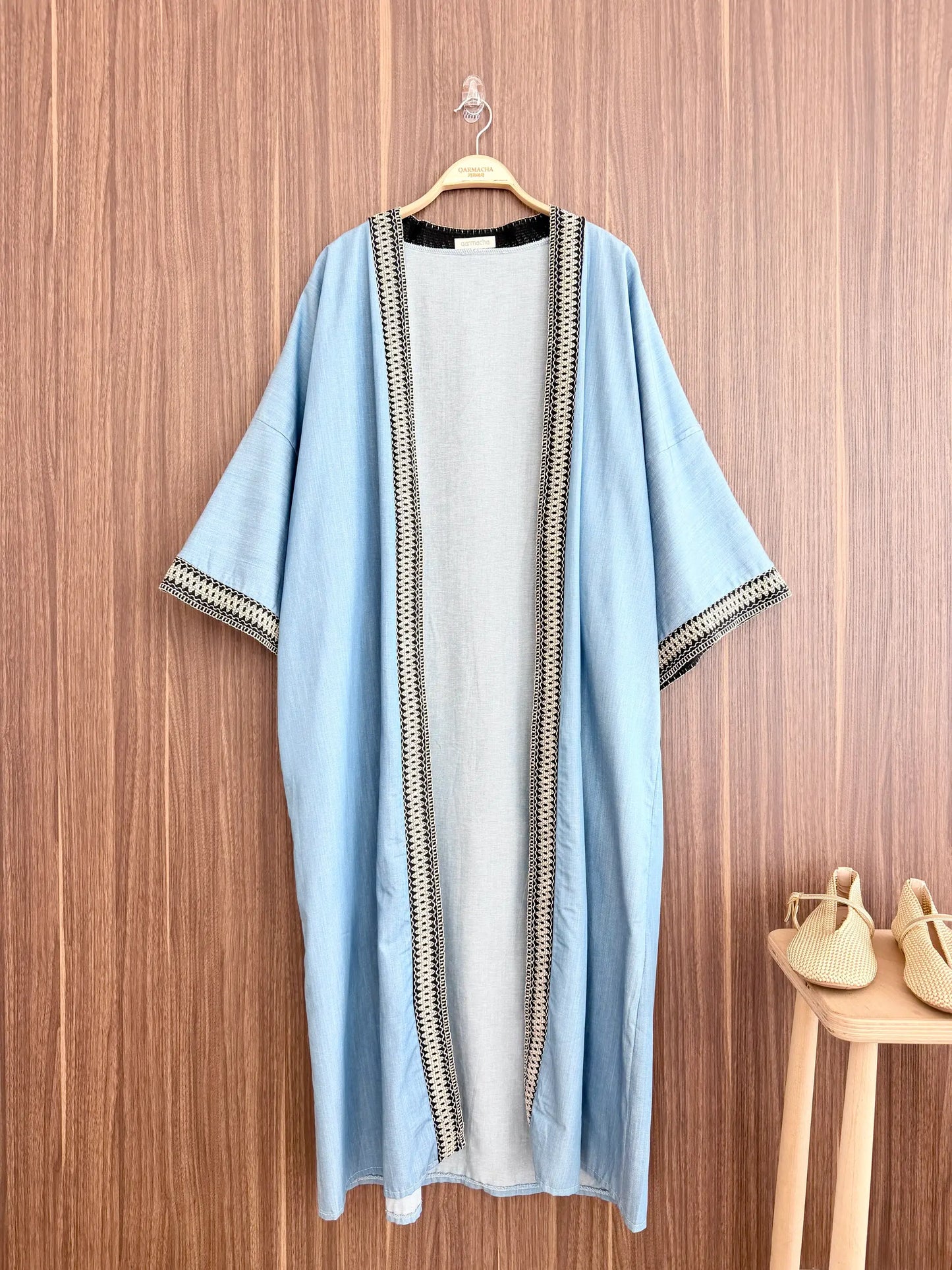 Denim Look Kimono Abaya