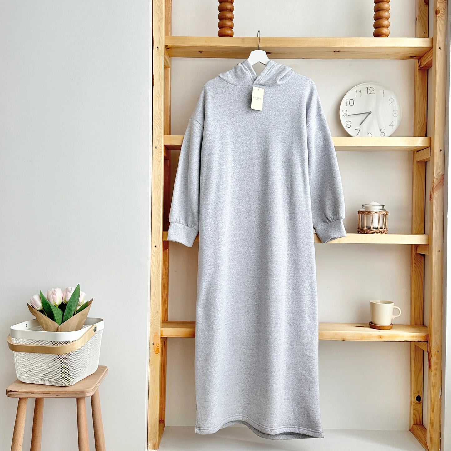 3 Thread Hooded Sweatshirt Dress