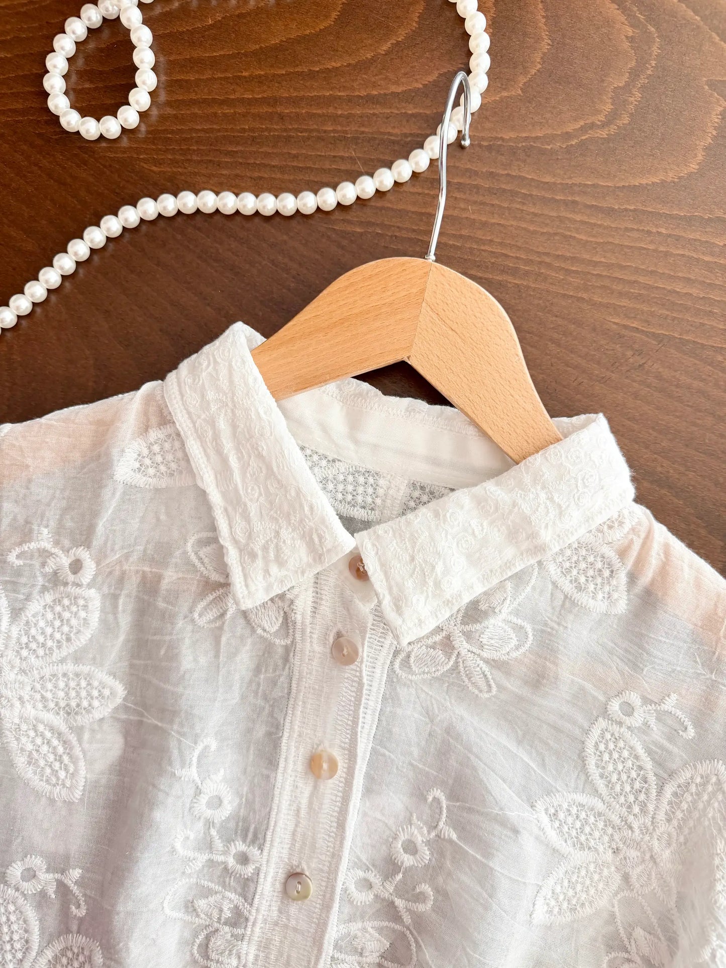 Floral Embroidered Imported Shirt