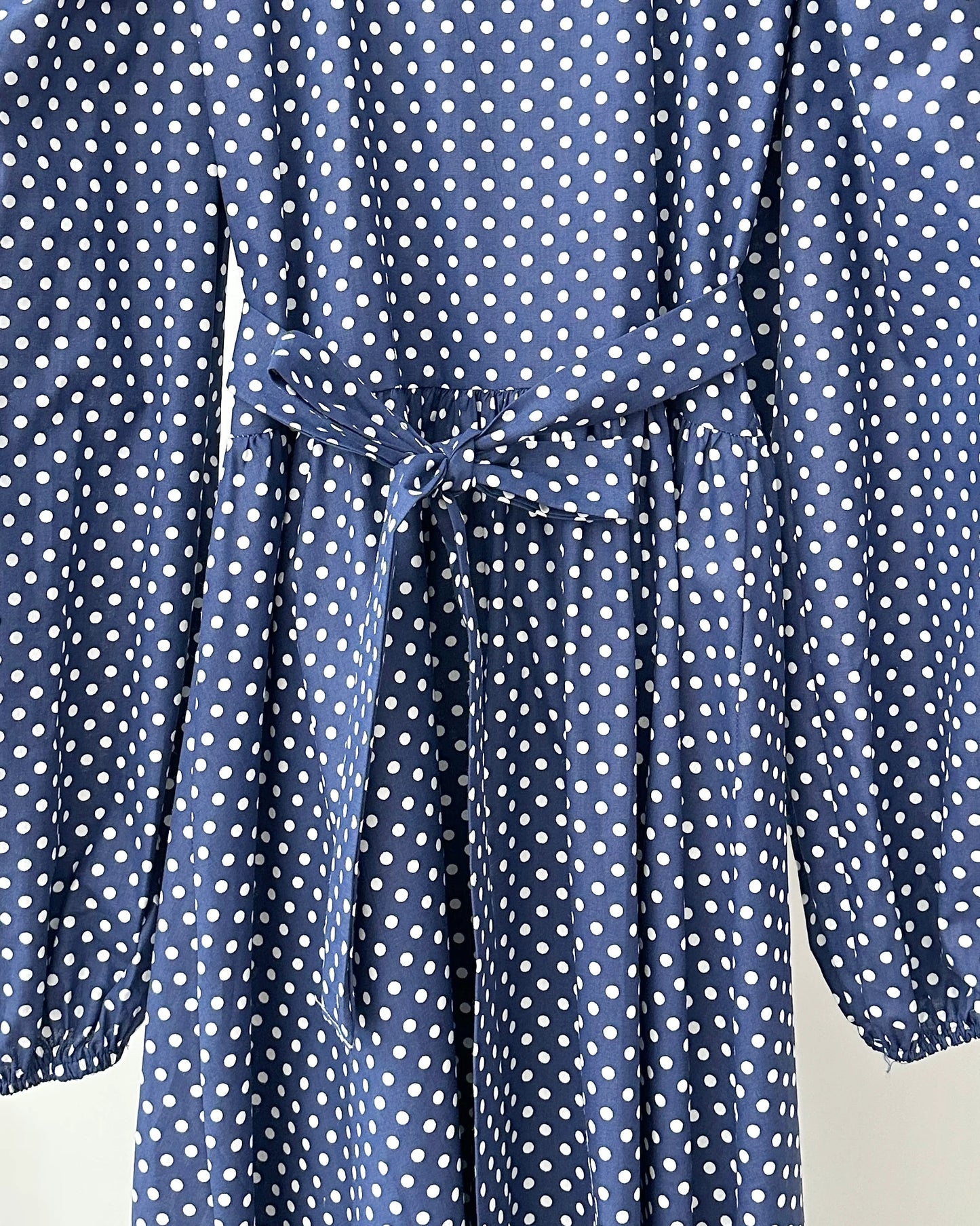 Balloon Sleeve Polka Dot Dress