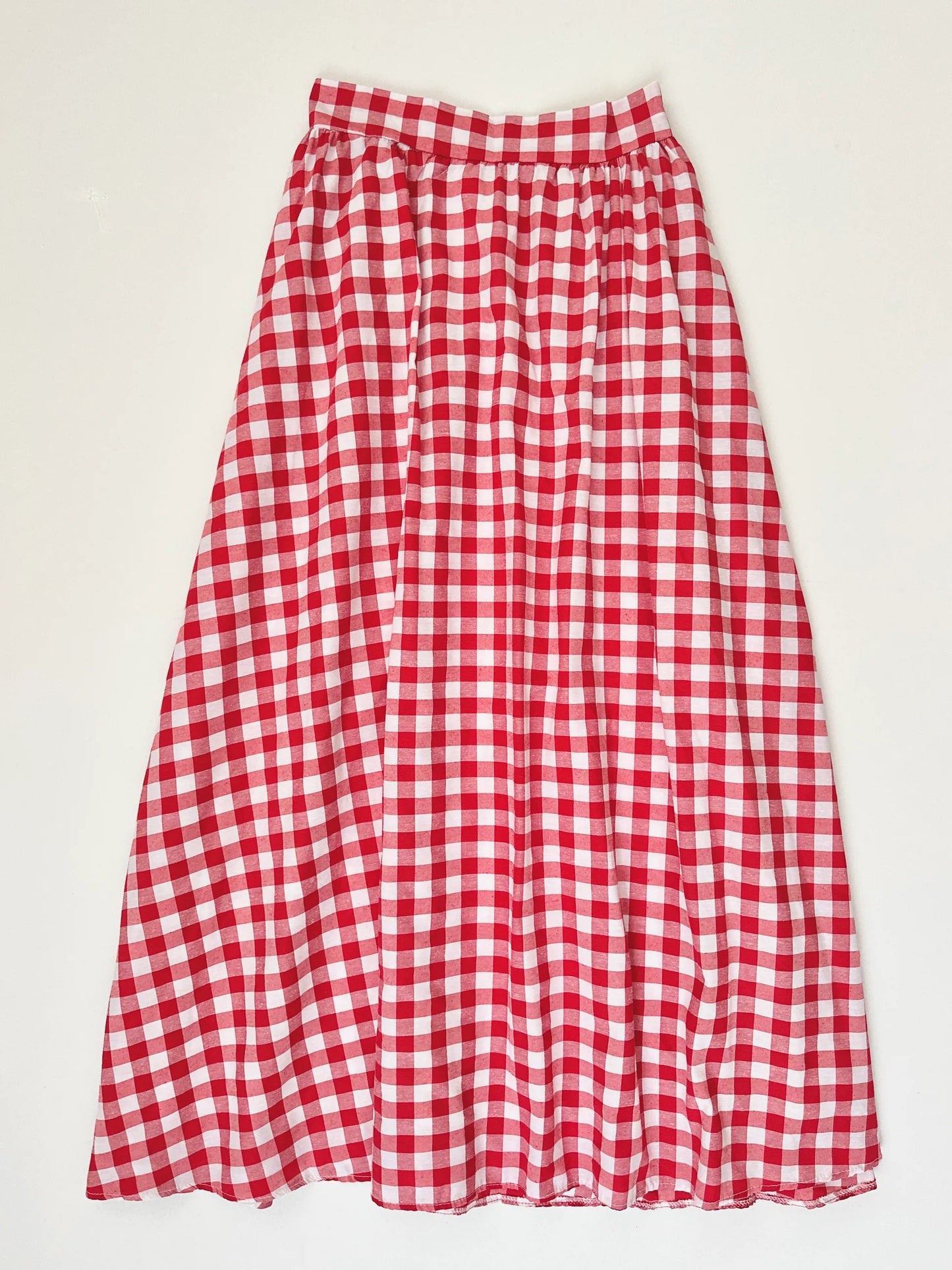 Plaid Flared Cotton Skirt