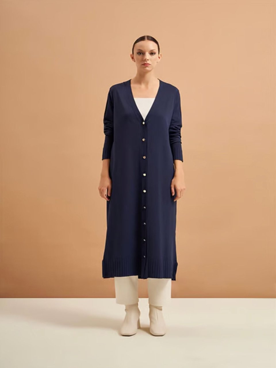 high quality long buttoned knit stylish women's cardigans