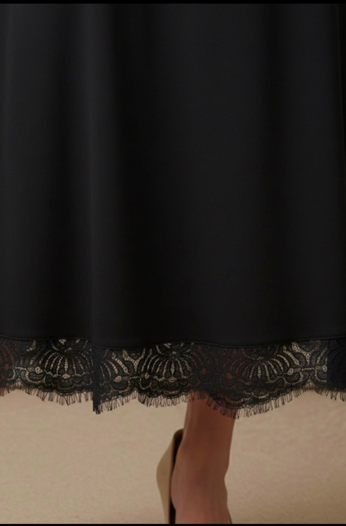 High Waisted Lace Trim Skirt