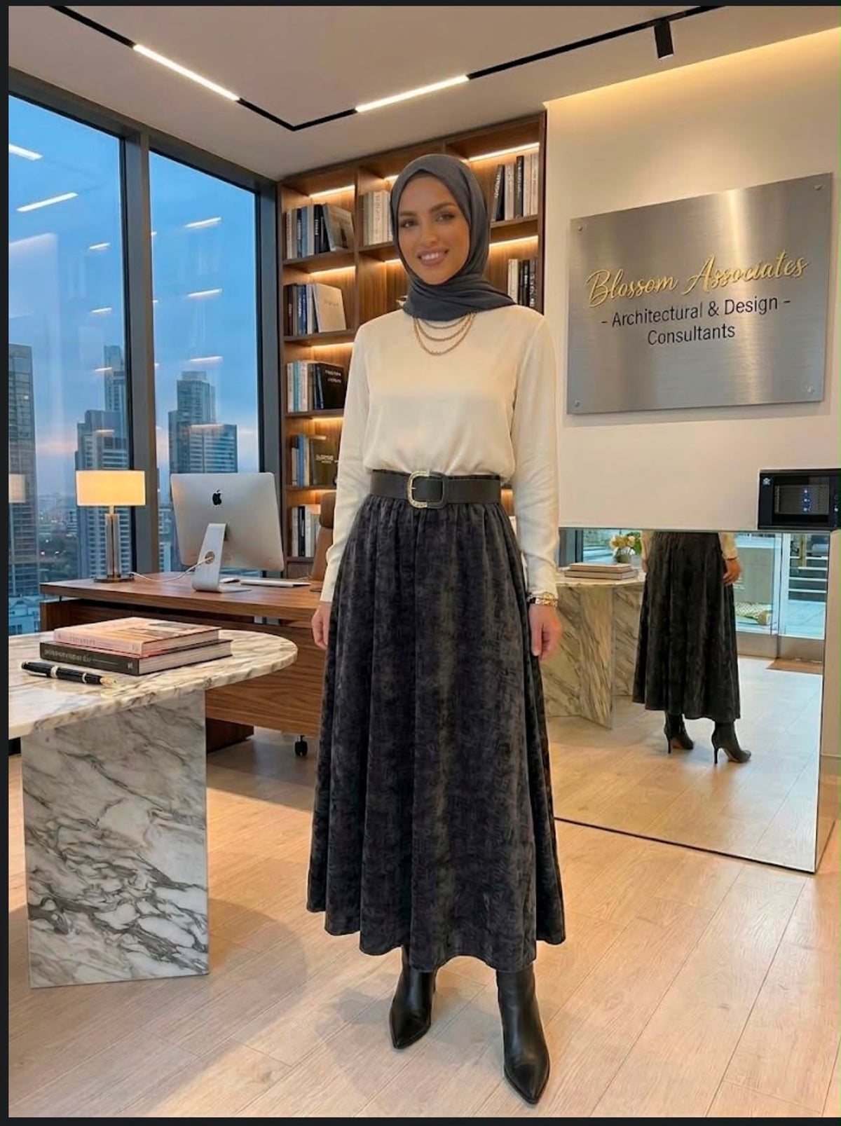 Velvet Skirt with belt