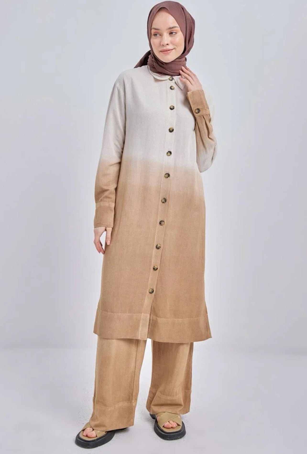 Organic Cotton Linen Ombre Shirt & Pants Set
