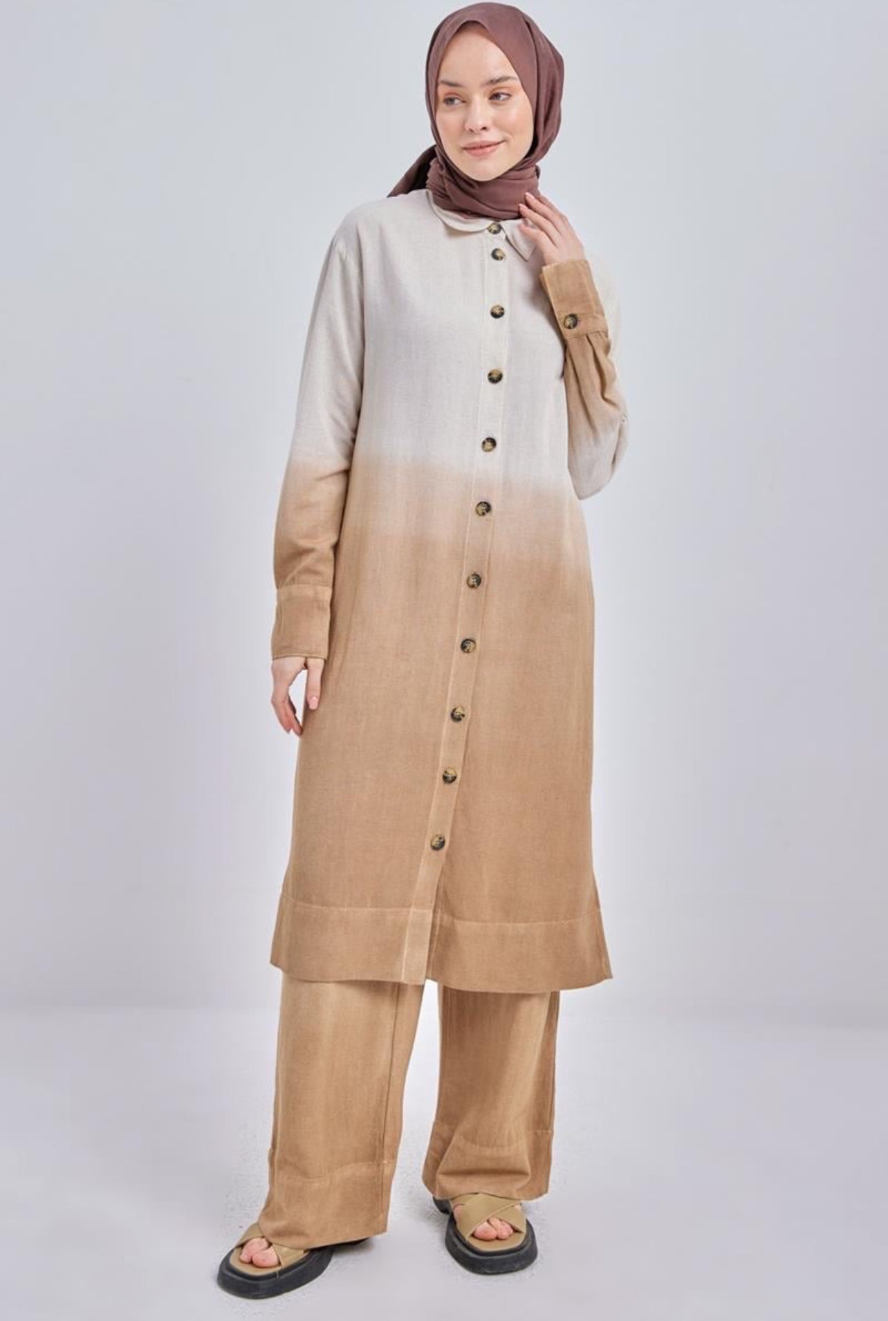 Organic Cotton Linen Ombre Shirt & Pants Set
