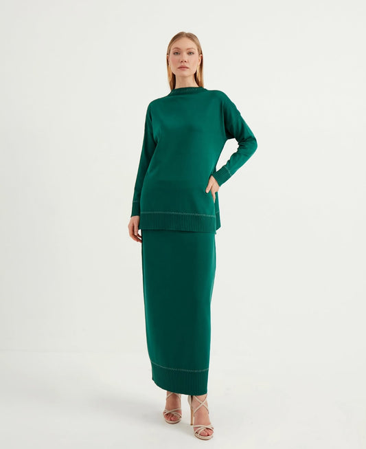 Knitwear Top and Skirt Set