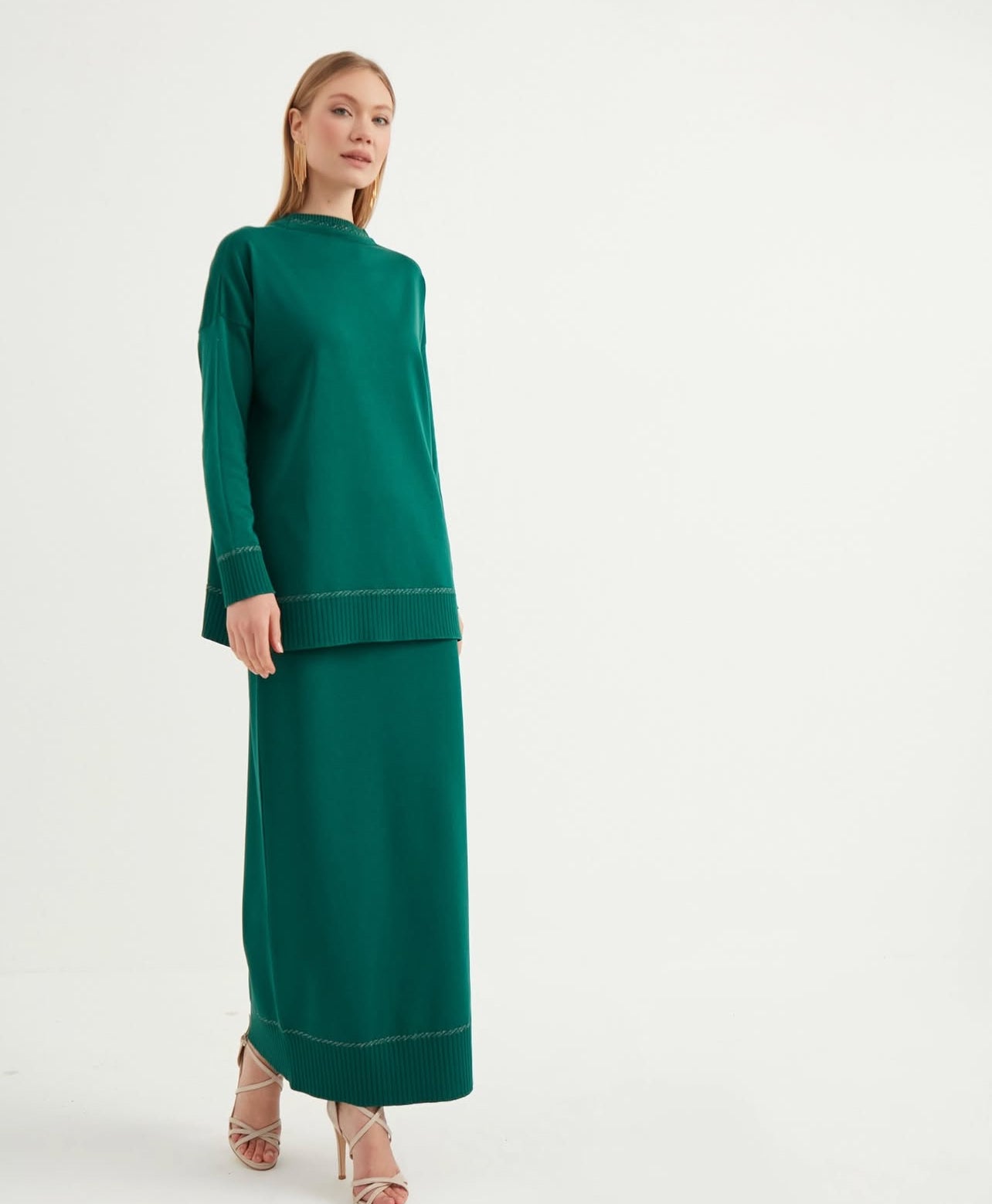 Knitwear Top and Skirt Set