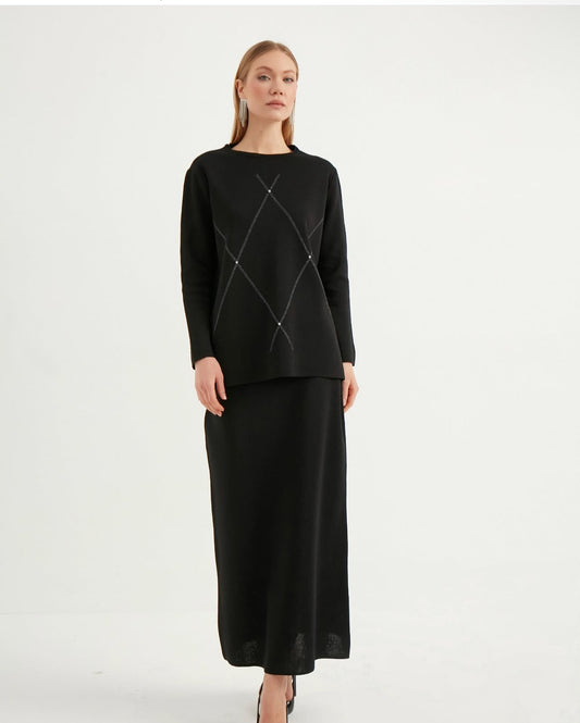 Knitwear Set Top and Skirt