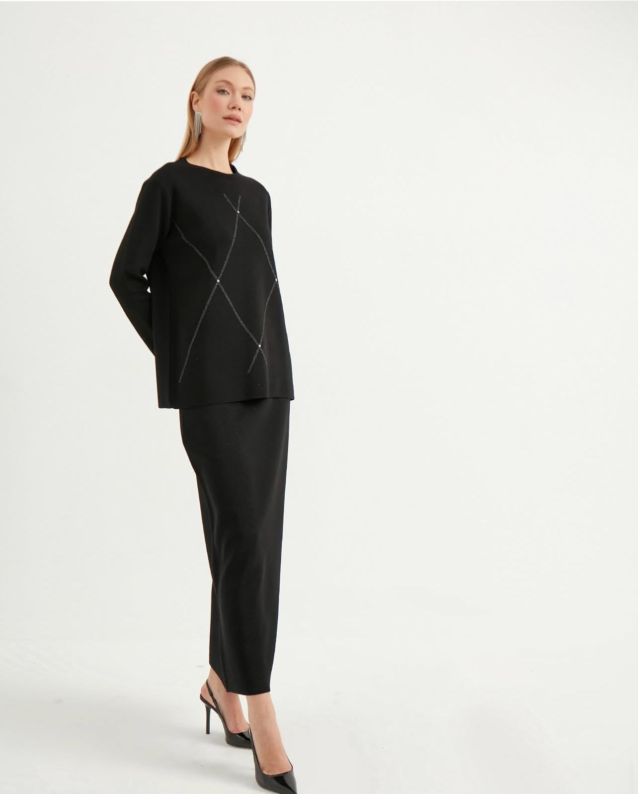 Knitwear Set Top and Skirt