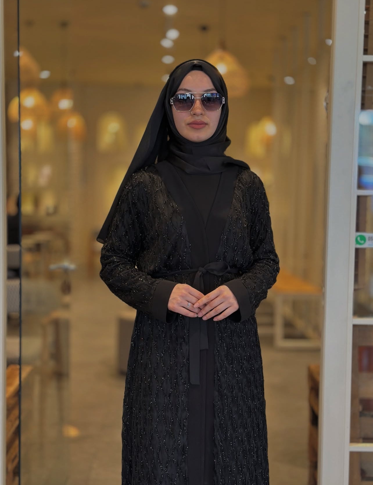 Blossom Collection Ruffled Two Pieces Abaya Dress