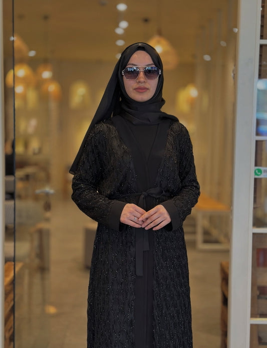 Blossom Collection Ruffled Two Pieces Abaya Dress