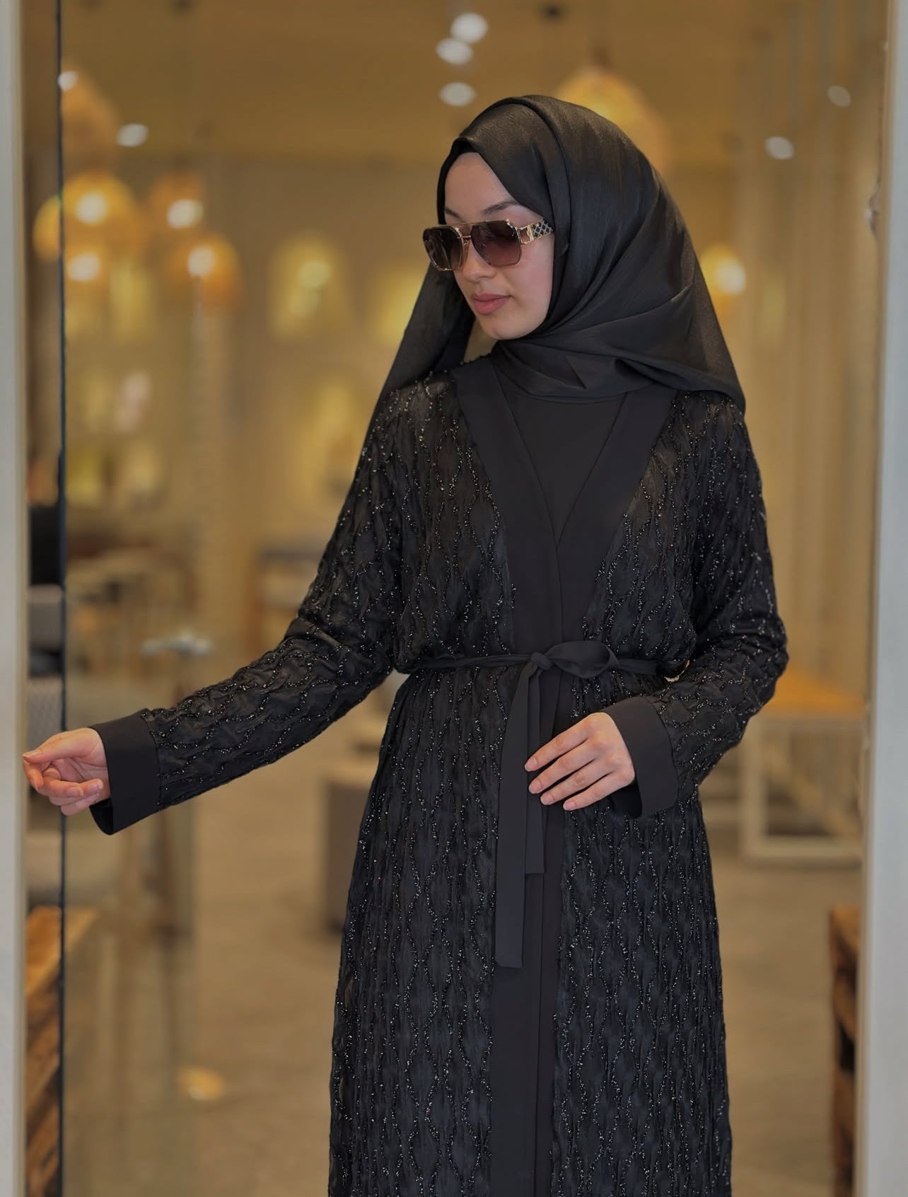 Blossom Collection Ruffled Two Pieces Abaya Dress