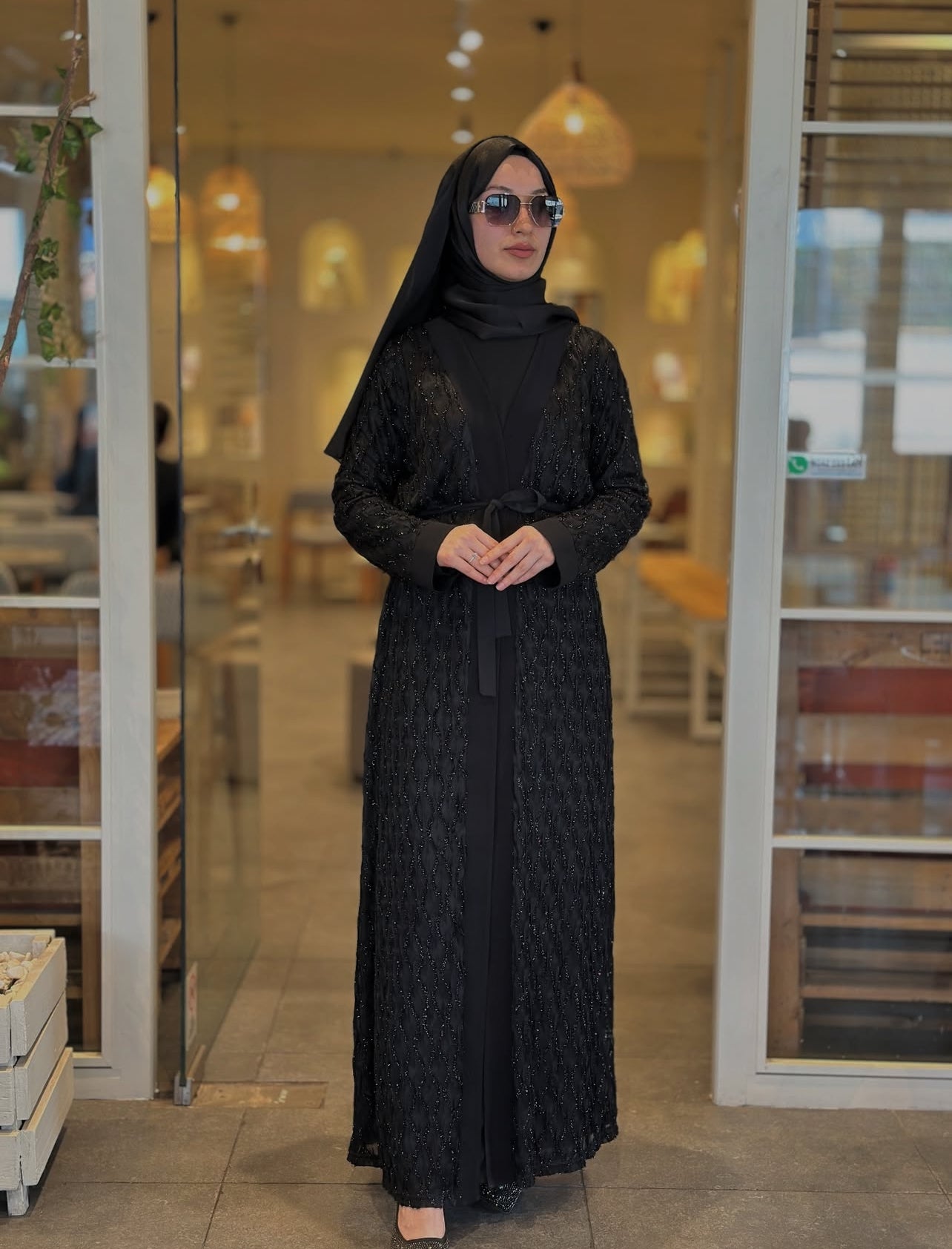 Blossom Collection Ruffled Two Pieces Abaya Dress