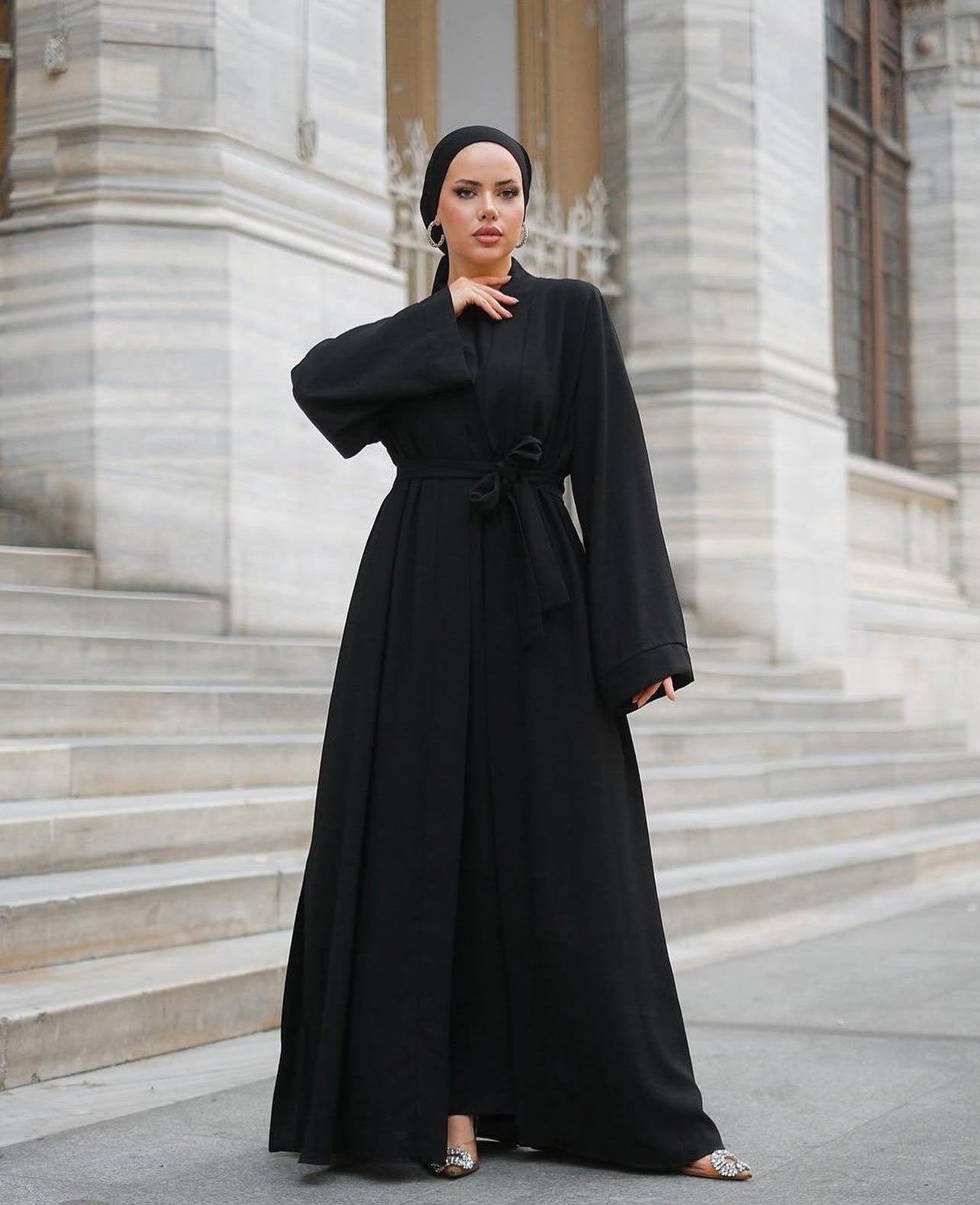 Two-Piece Modest Set – Dress & Abaya (Three Color Options)