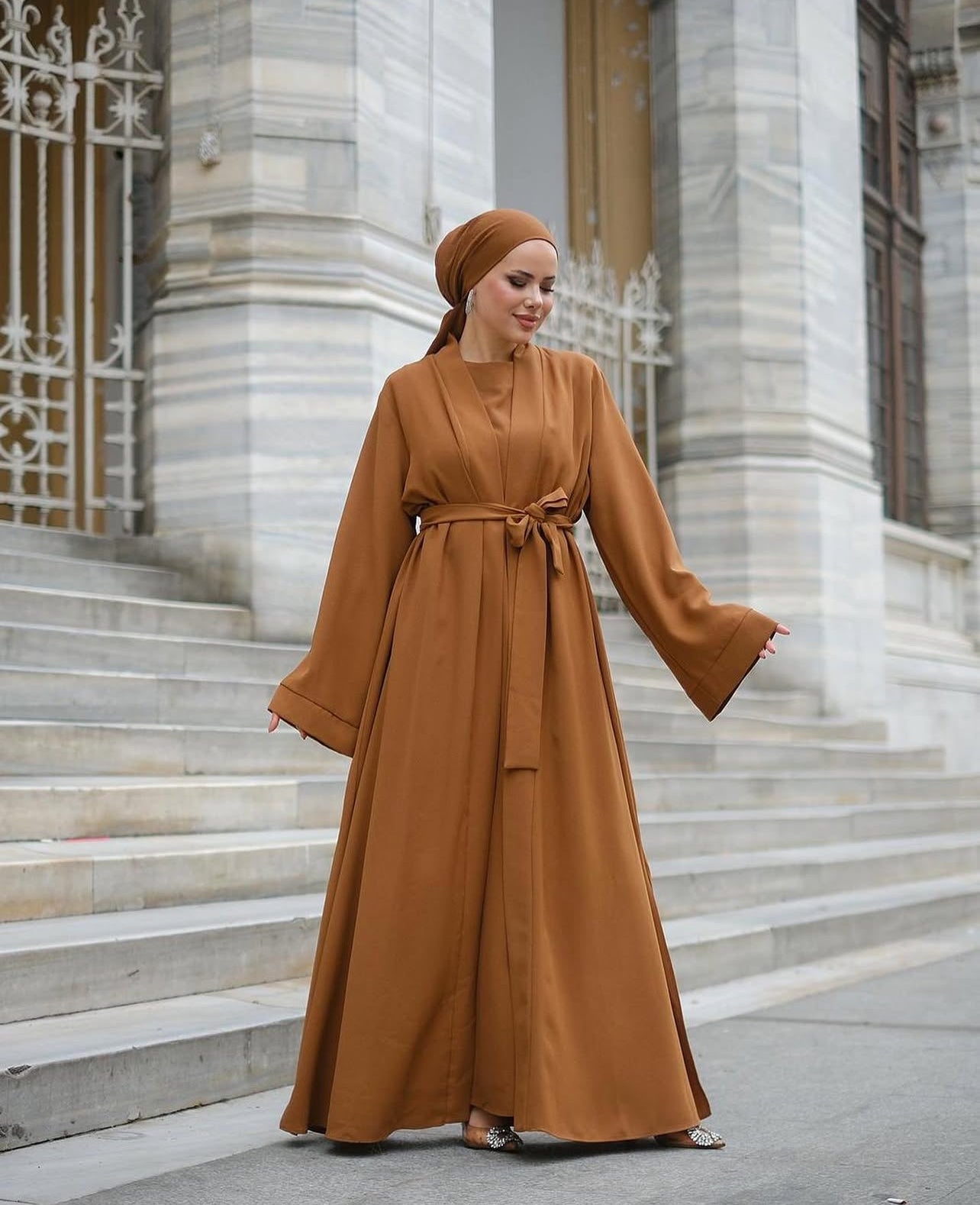 Two-Piece Modest Set – Dress & Abaya (Three Color Options)