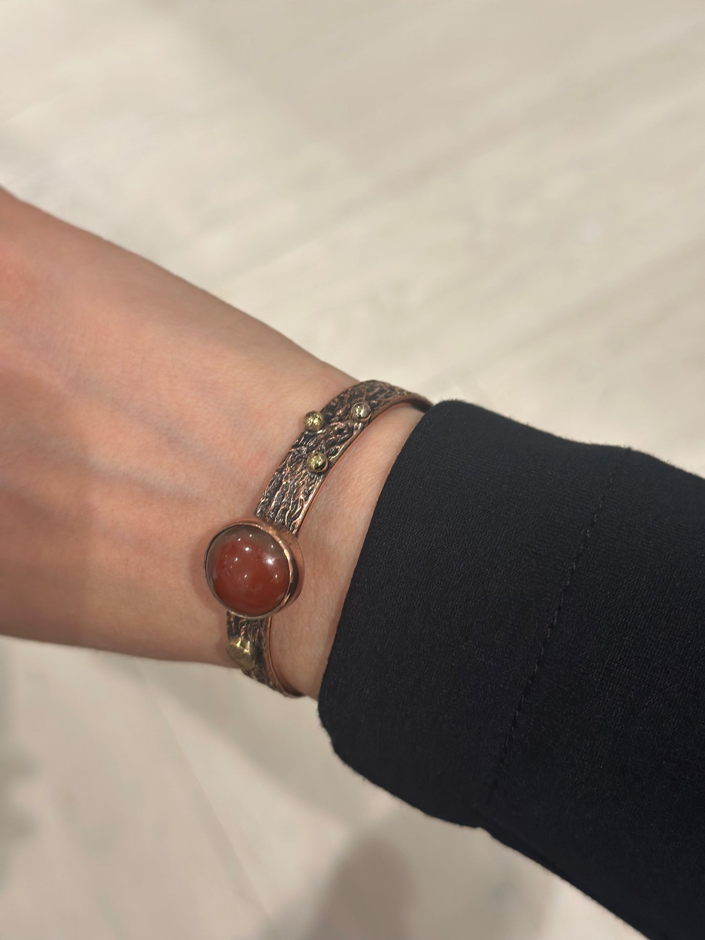 Handmade Copper Bracelet– Adjustable Minimalist Bangle