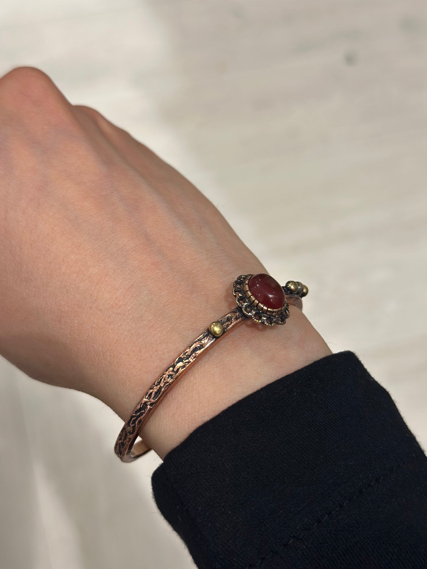 Handmade Copper Bracelet– Adjustable Minimalist Bangle