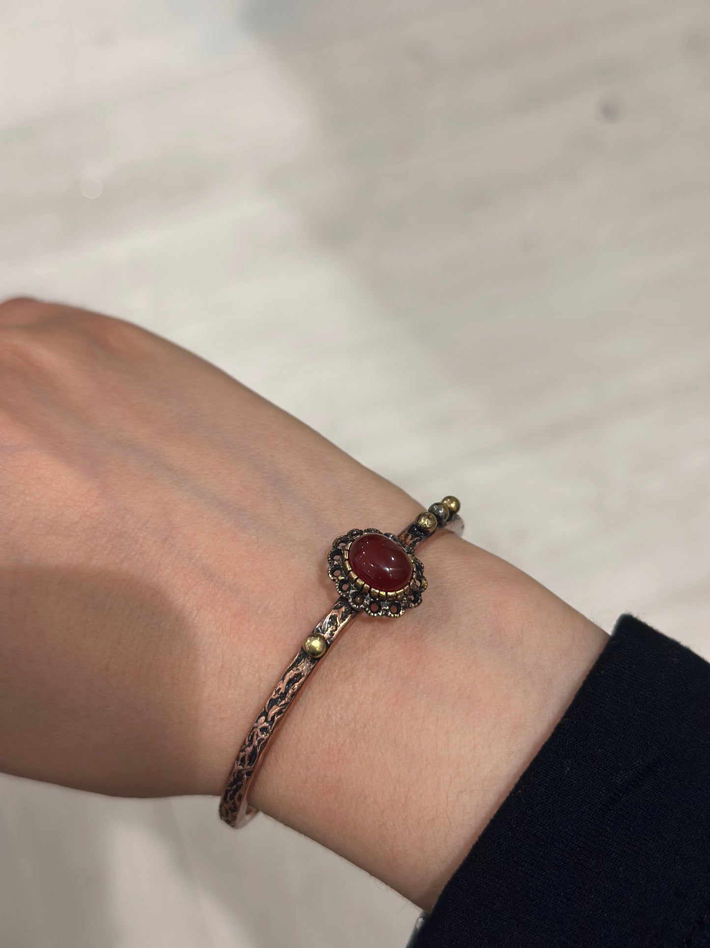 Handmade Copper Bracelet– Adjustable Minimalist Bangle