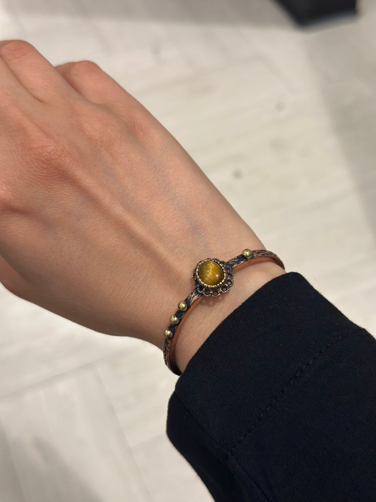 Handmade Copper Bracelet– Adjustable Minimalist Bangle