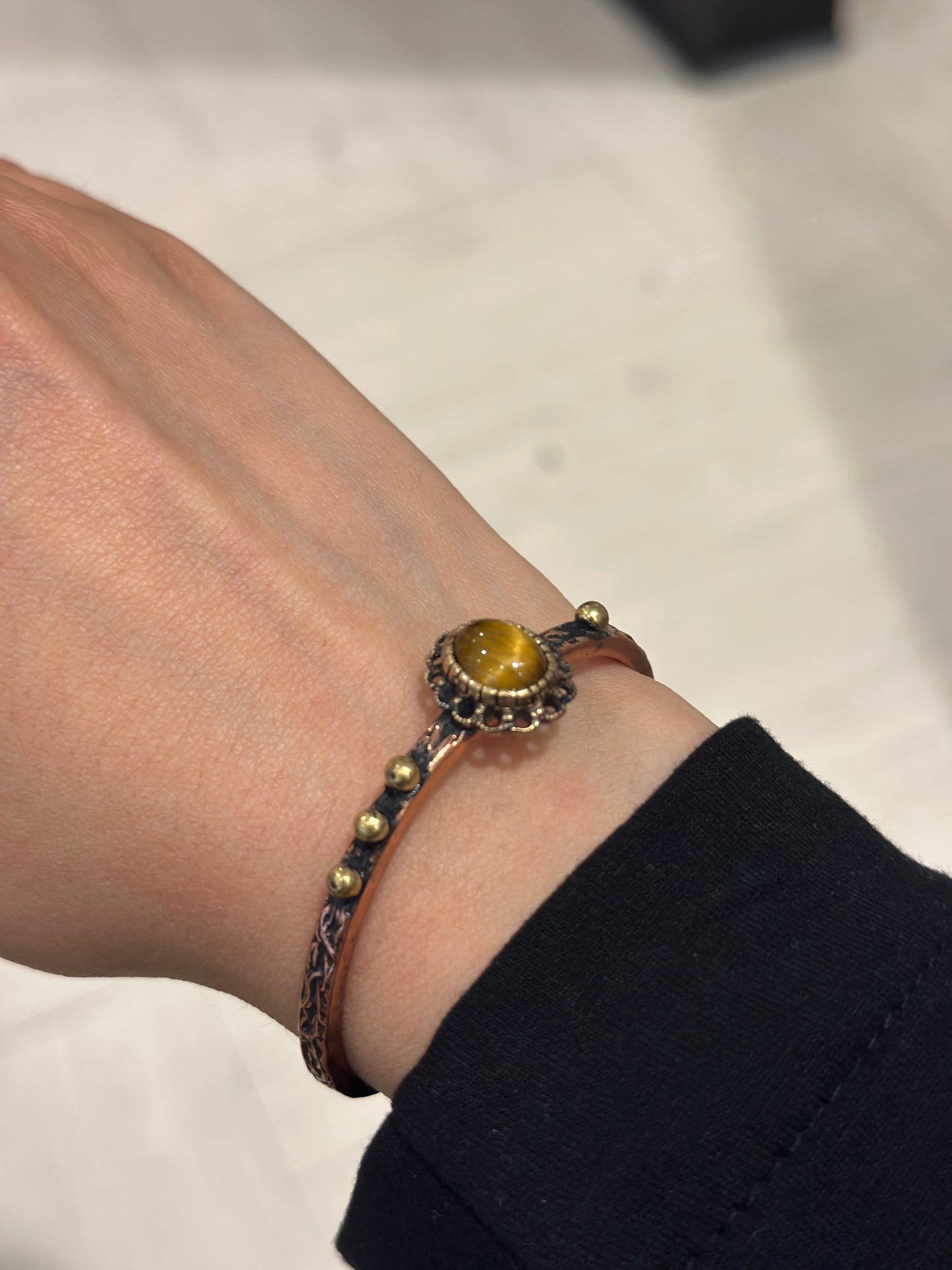 Handmade Copper Bracelet– Adjustable Minimalist Bangle