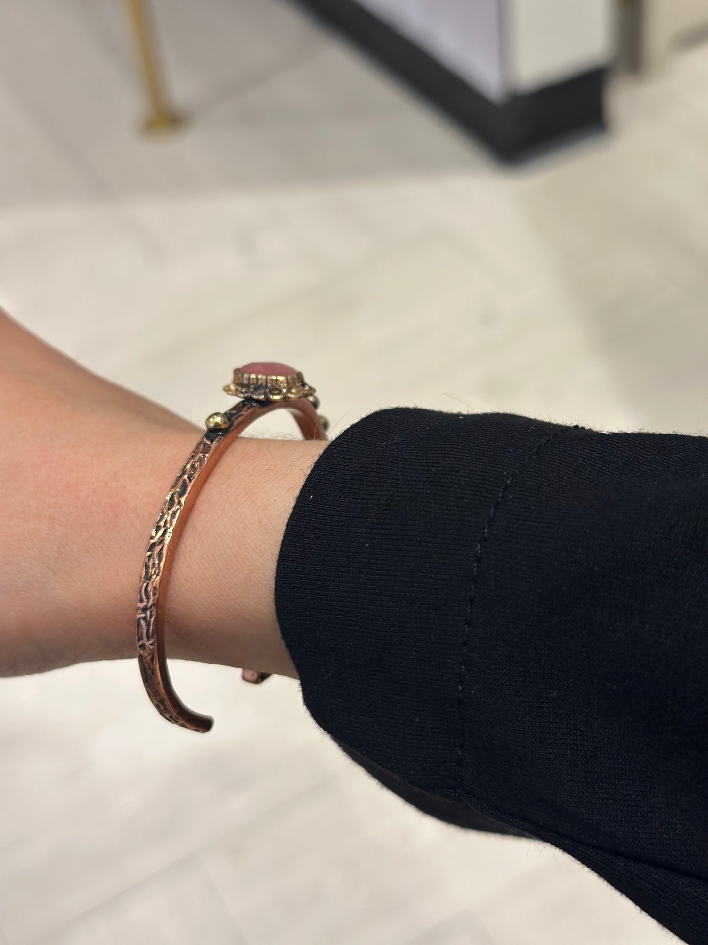 Handmade Copper Bracelet– Adjustable Minimalist Bangle