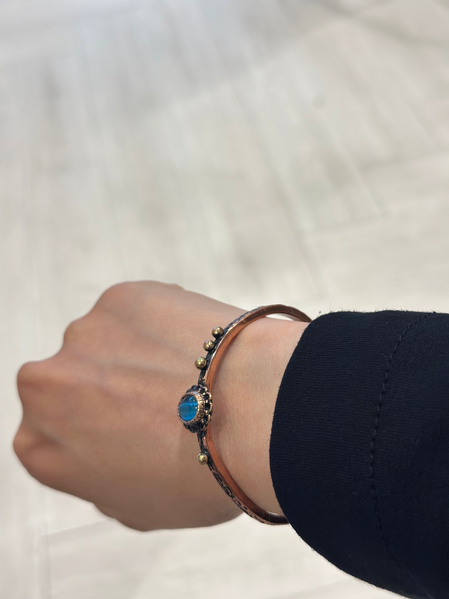 Handmade Copper Bracelet– Adjustable Minimalist Bangle