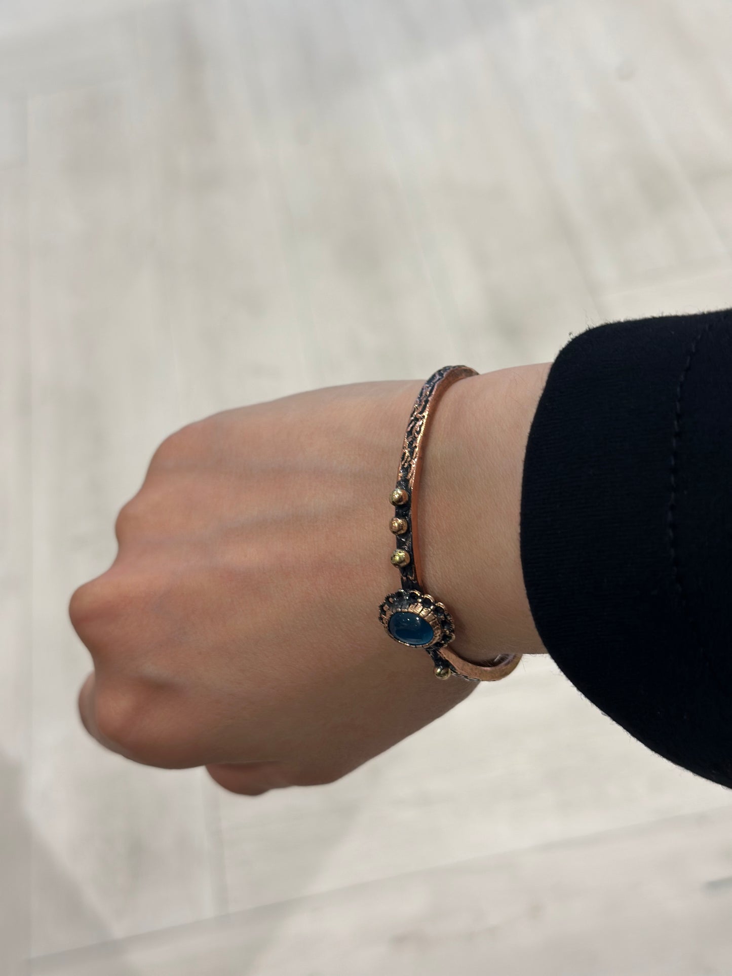 Handmade Copper Bracelet– Adjustable Minimalist Bangle