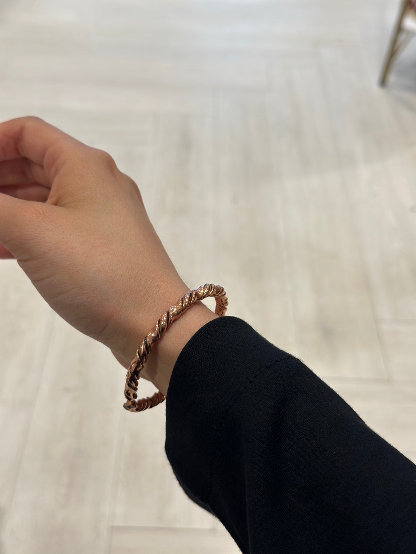 Handmade Copper Bracelet– Adjustable Minimalist Bangle