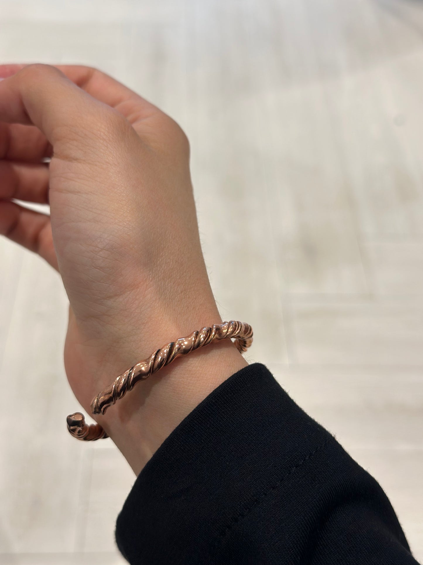 Handmade Copper Bracelet– Adjustable Minimalist Bangle