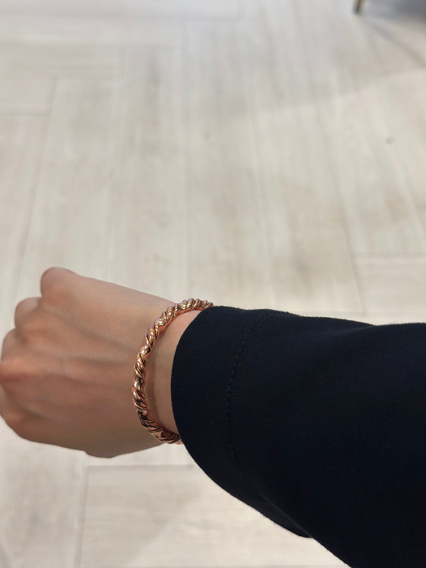 Handmade Copper Bracelet– Adjustable Minimalist Bangle