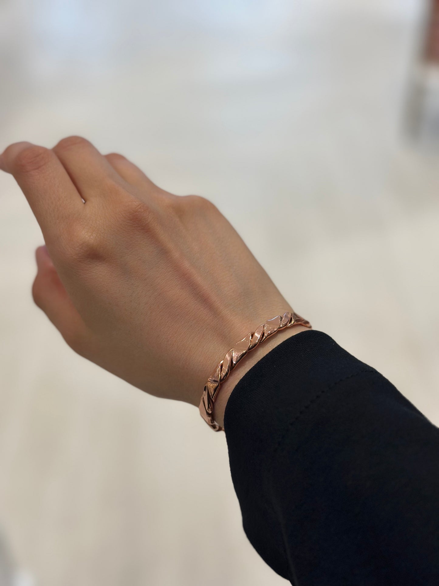 Handmade Copper Bracelet– Adjustable Minimalist Bangle