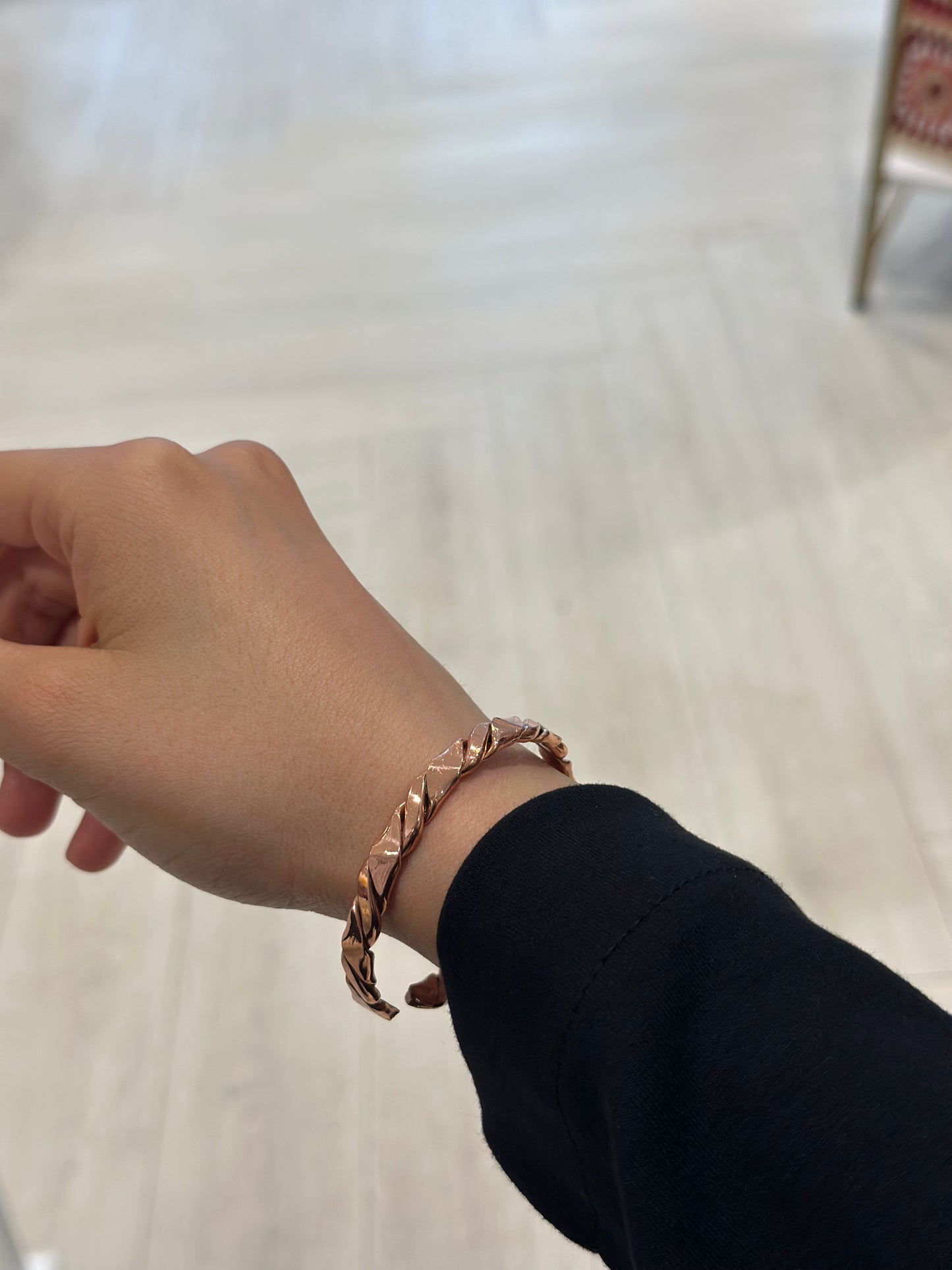 Handmade Copper Bracelet– Adjustable Minimalist Bangle