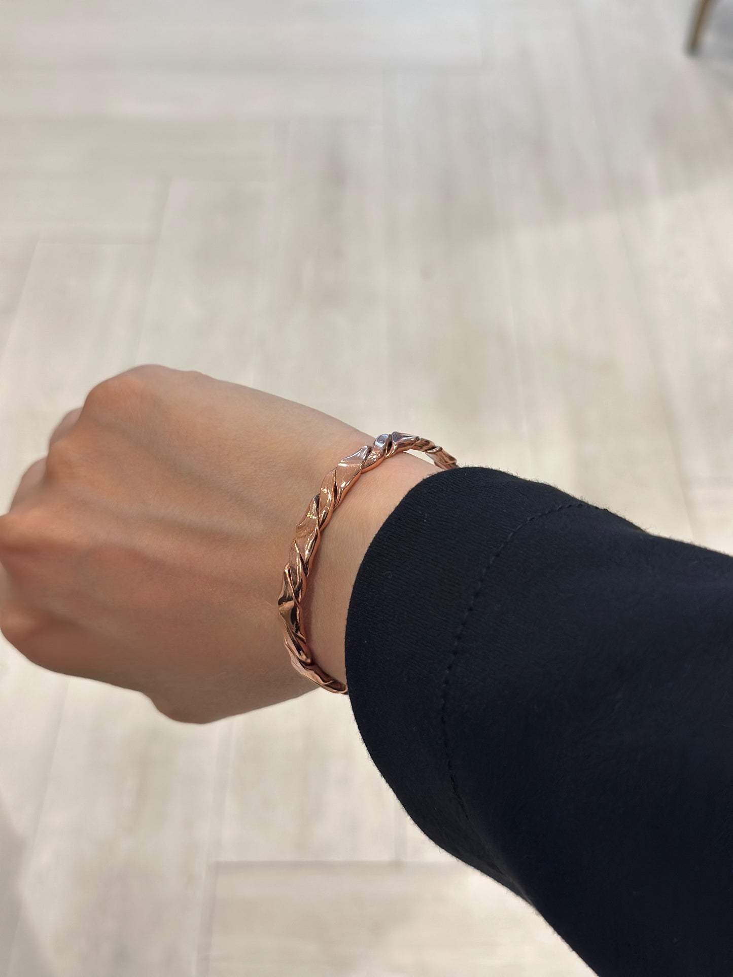 Handmade Copper Bracelet– Adjustable Minimalist Bangle
