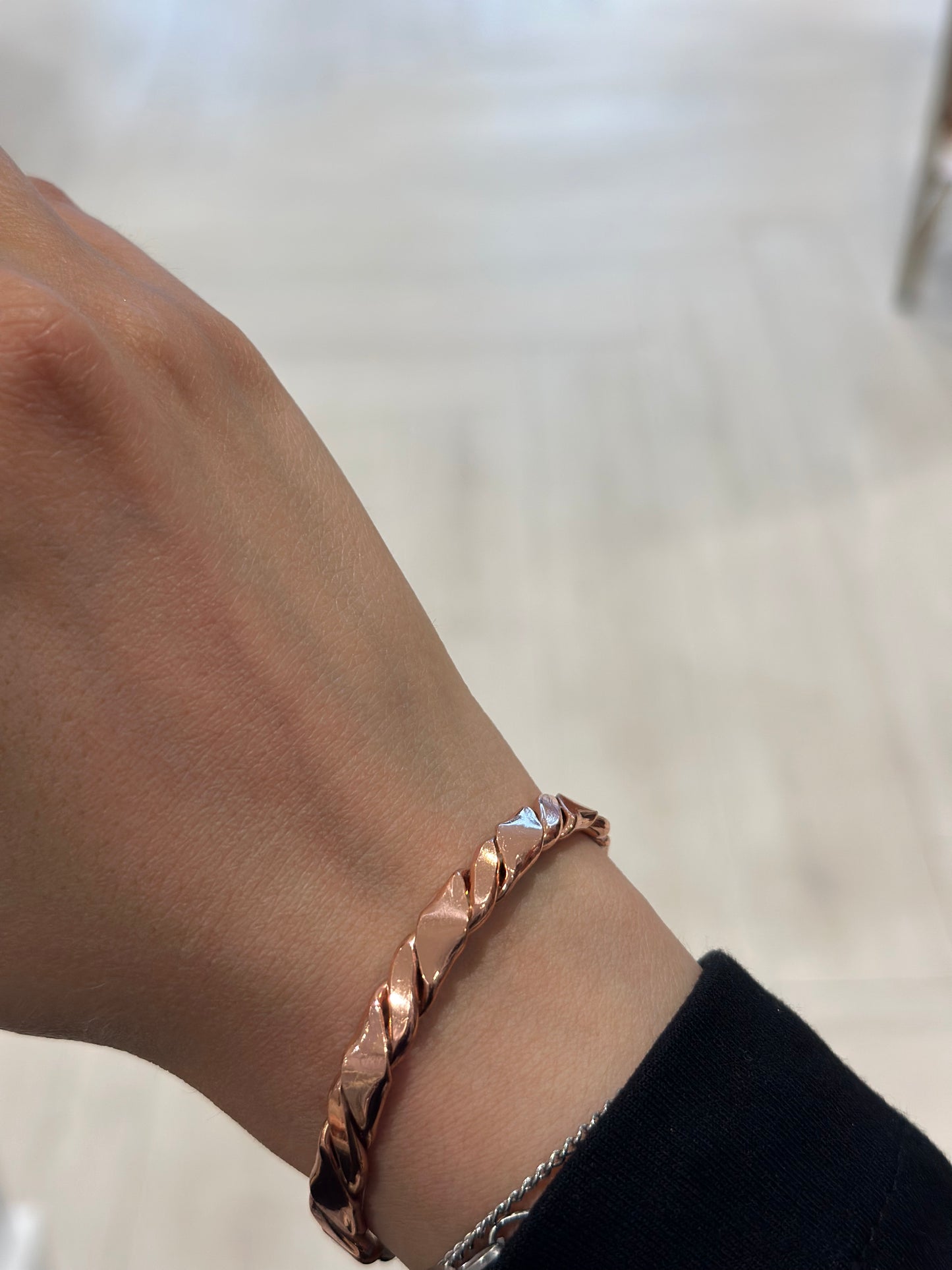 Handmade Copper Bracelet– Adjustable Minimalist Bangle