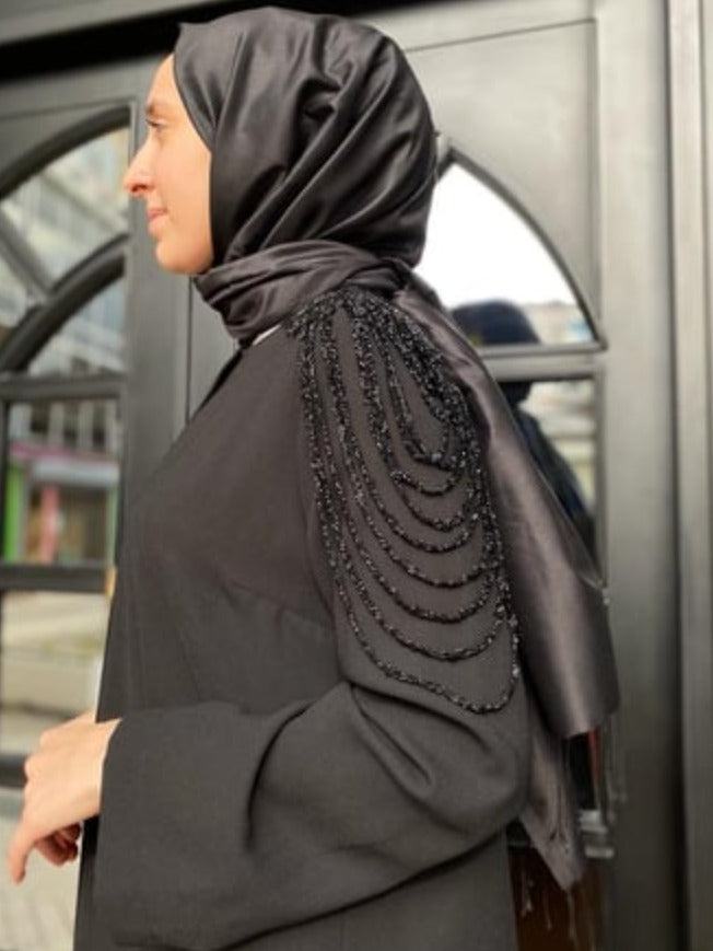 Zippered Beaded Abaya